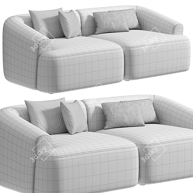 Modular Sofia 02 Corner Sofa 3D model image 7