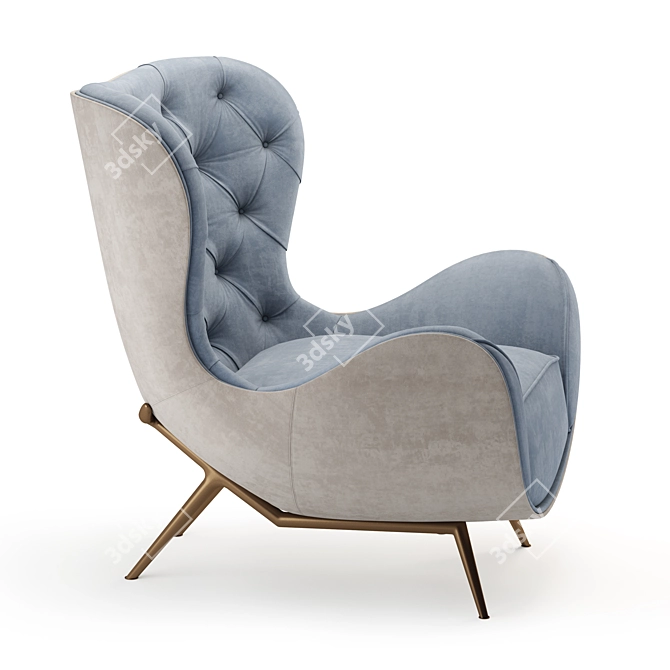 Volpi Marion Modern Armchair 3D model image 2