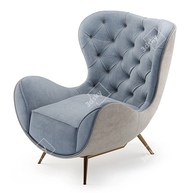 Volpi Marion Modern Armchair 3D model image 3