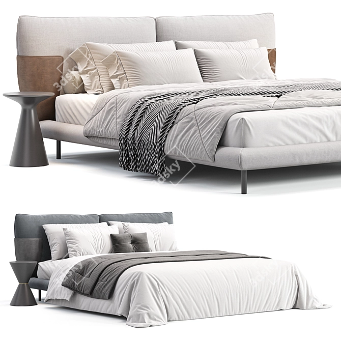 Sleek Blend Bed Design Elegance 3D model image 2