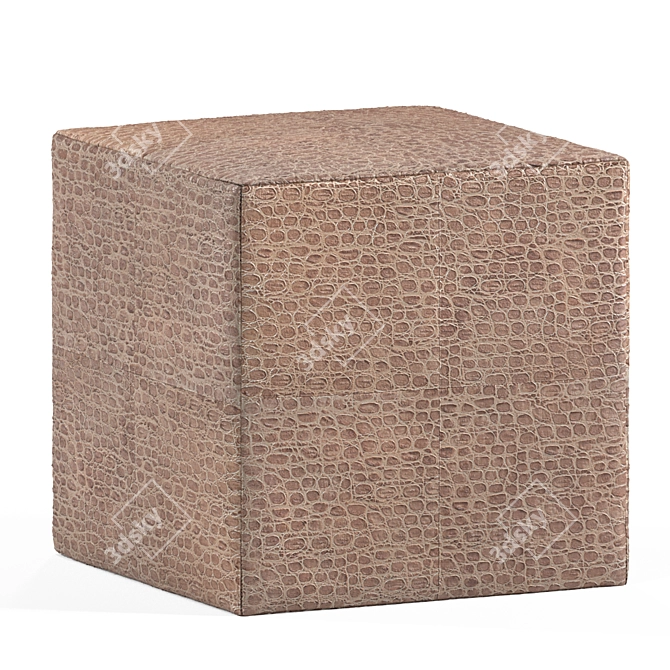 Elegant Minotti Villon Crocodile Pouf 3D model image 1