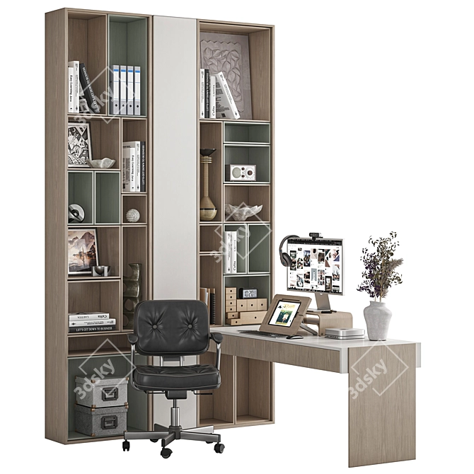 Modern Office Furniture Set 3D model image 1