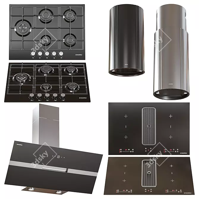 Maunfeld Modern Appliance Set Bundle 3D model image 1