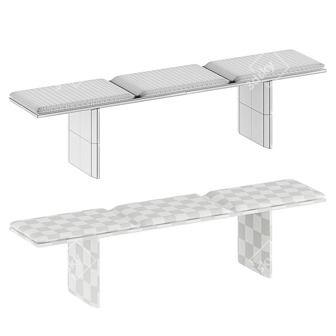 Classic VELASCA Bench 3D model image 3