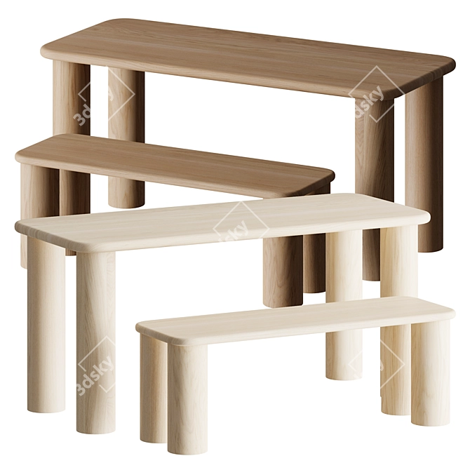 Discover | Table+Bench Set 3D model image 1