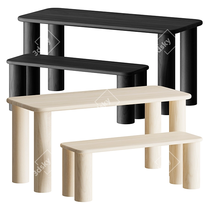Discover | Table+Bench Set 3D model image 2