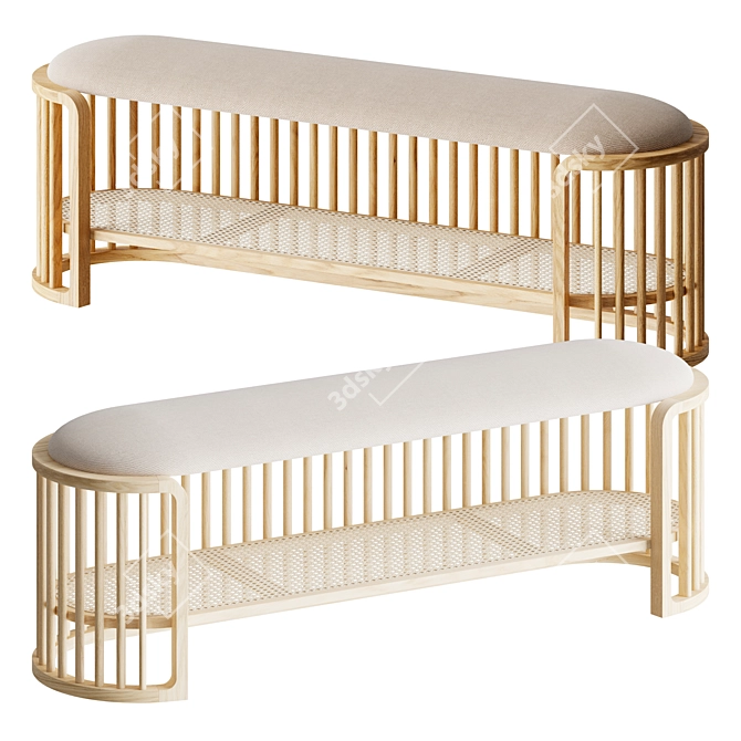 Stylish PIANCA PALU Bench 3D model image 1