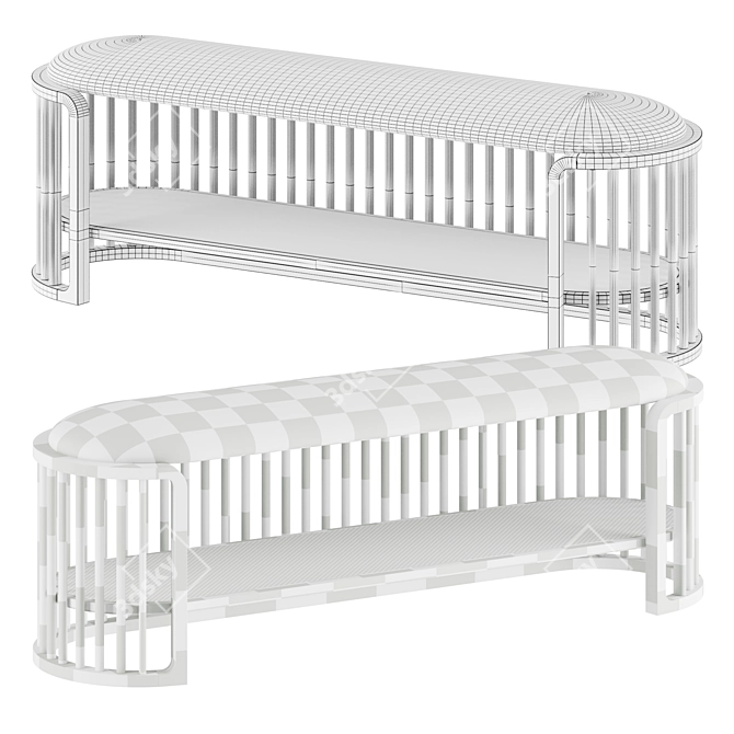 Stylish PIANCA PALU Bench 3D model image 2