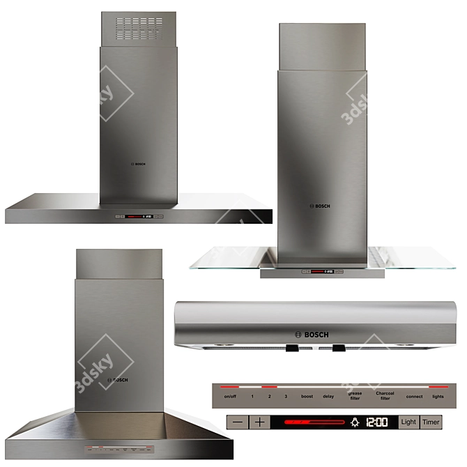 Bosch Stainless Hood Collection 3D model image 1