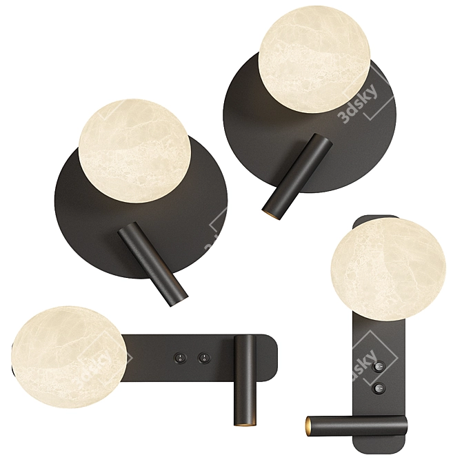 Modern ELVIN Lamp Set 3D model image 1