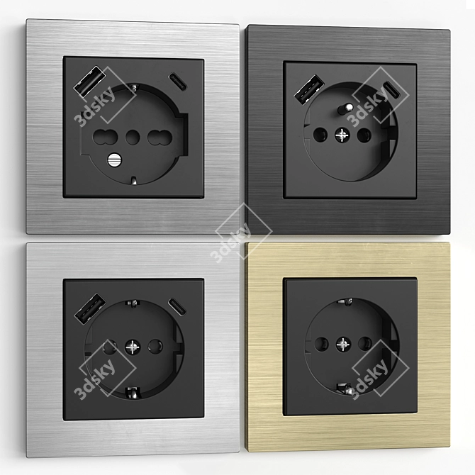 Ekinex 71 Series Customizable Socket 3D model image 5