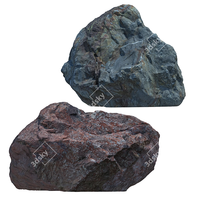 Landscape Stones Set for 3D 3D model image 2