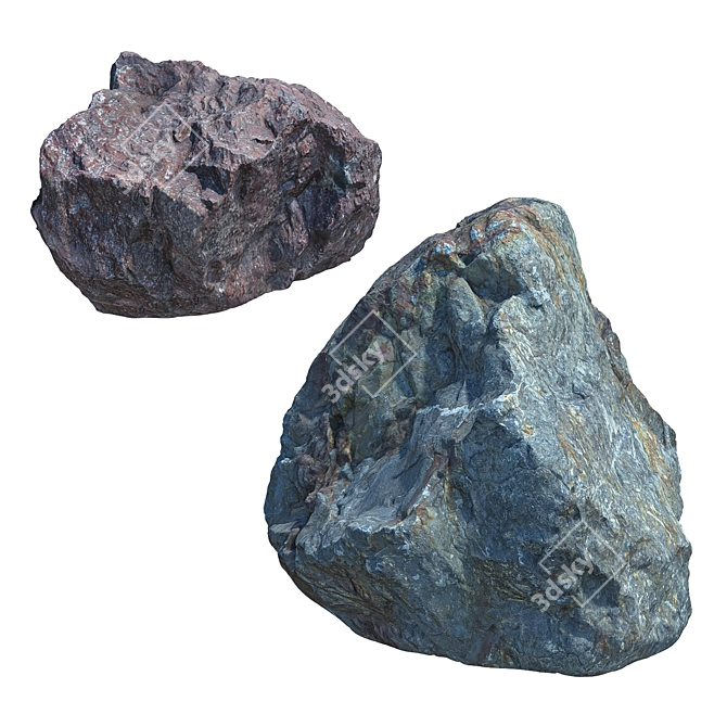 Landscape Stones Set for 3D 3D model image 3