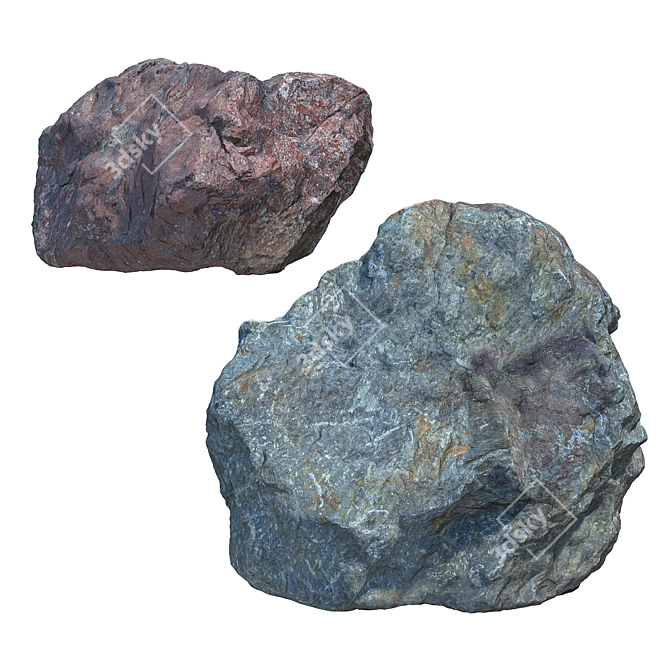 Landscape Stones Set for 3D 3D model image 5