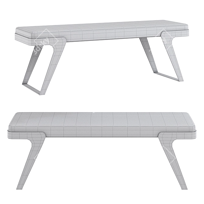 Williams Hover Bench - Stylish Seating 3D model image 2