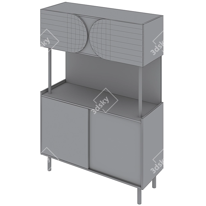 Quillan Formica Oak Sideboard 175cm 3D model image 5