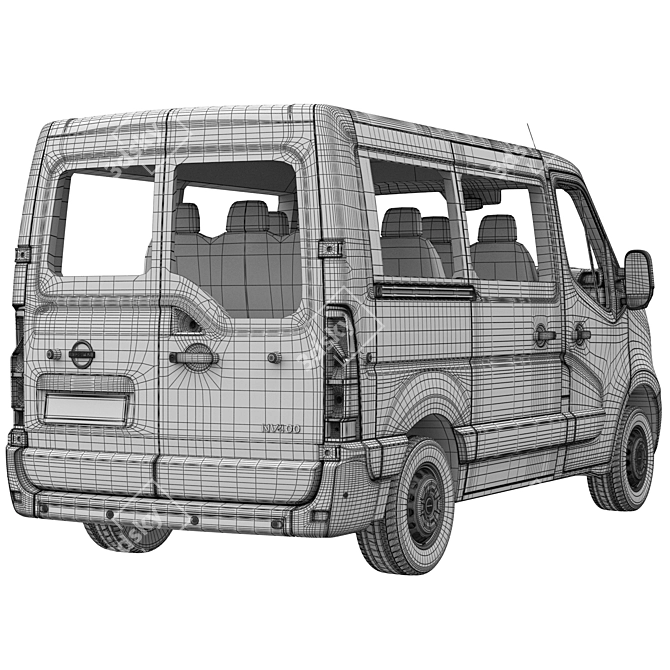 Nissan NV400 Minivan Model Kit 3D model image 4