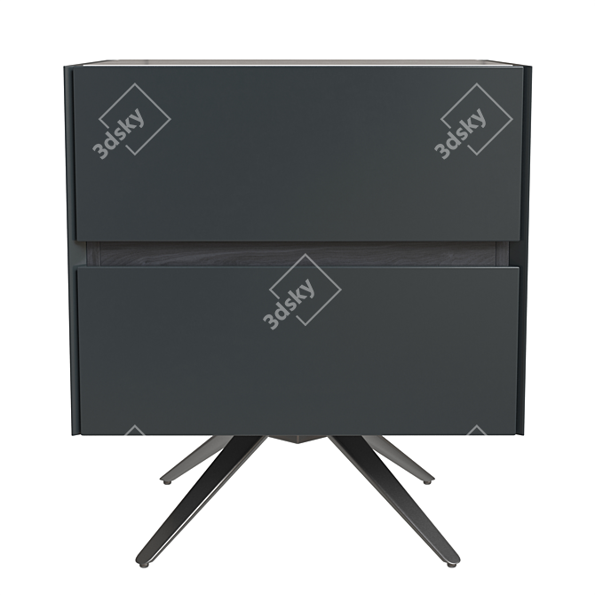 Sleek Metal Tray Stand 3D model image 2