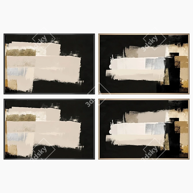 Gallery Art Set with Frames 3D model image 2
