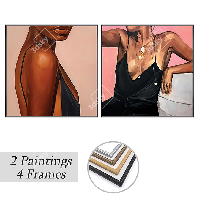 Artwork Set with Multiple Frames 3D model image 1