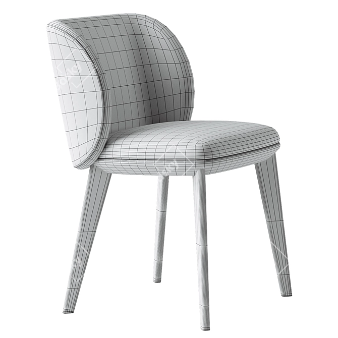 Sleek Modern Side Chair 3D model image 4