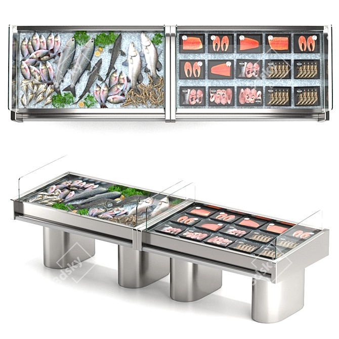 Seafood Display Counter: Modern Design 3D model image 1