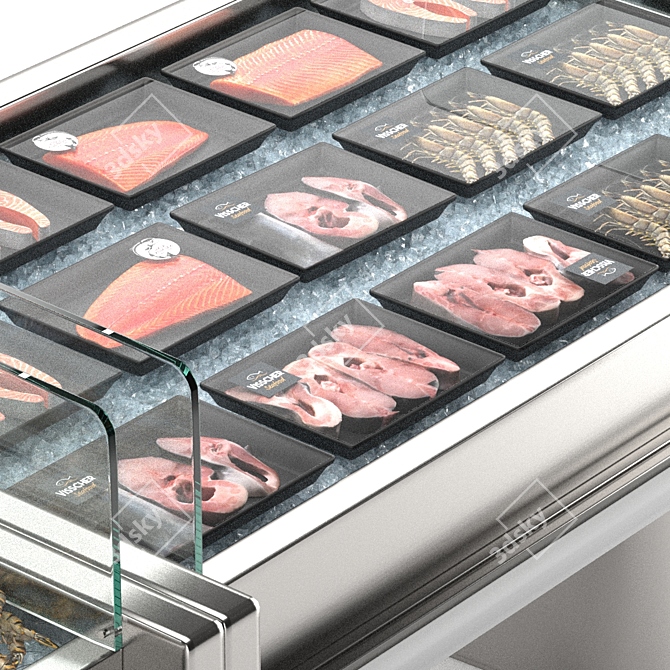 Seafood Display Counter: Modern Design 3D model image 5