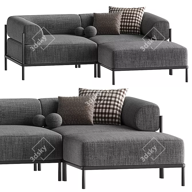 NOAH LIVING Modular Fabric Sofa 3D model image 1