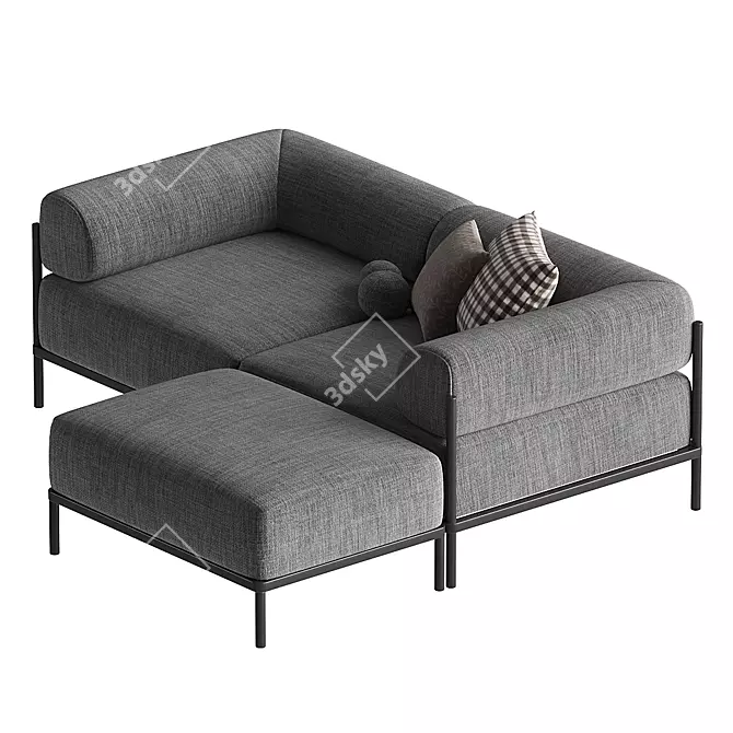 NOAH LIVING Modular Fabric Sofa 3D model image 2