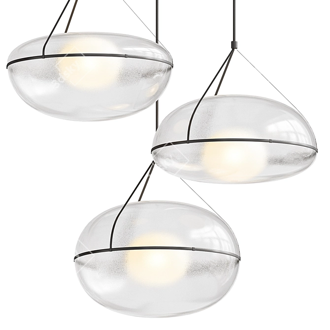 Elegant Iris Pendant Light 3D model image 1