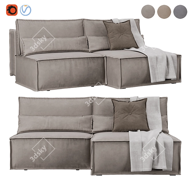 Стильный угловой диван Стаус 3D model image 1
