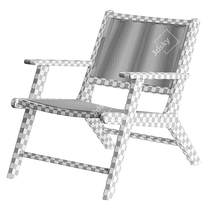 Natural Acacia Wood Armchair Design 3D model image 4