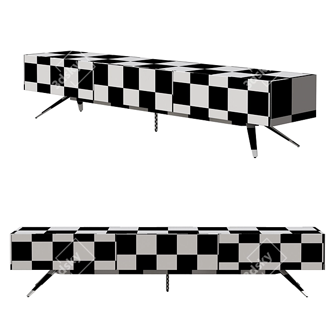 Modern Tray TV Console Stand 3D model image 3