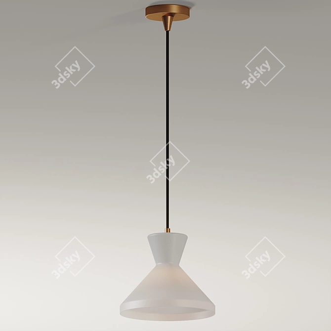 Retro Chic Opal Matte Pendant 3D model image 2