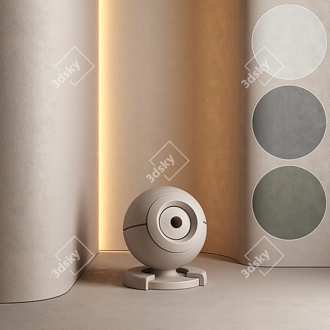 Seamless Textured Wall Paint Set 3D model image 1