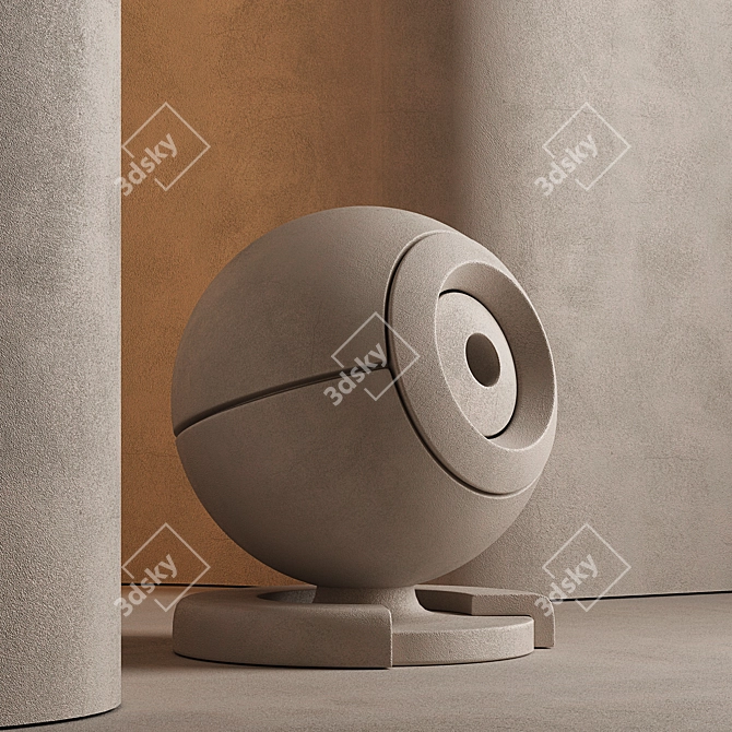 Seamless Textured Wall Paint Set 3D model image 2