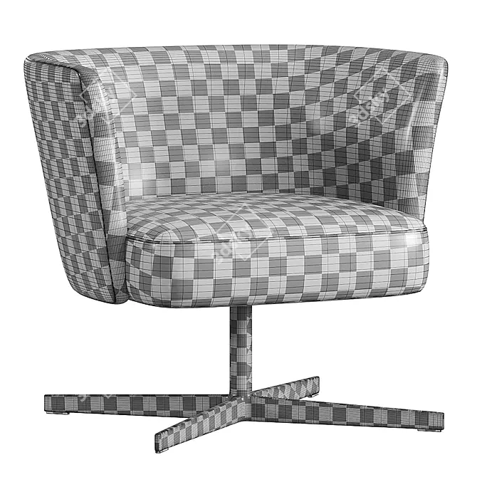 Stylish VELOUR Spoke Base Chair 3D model image 4