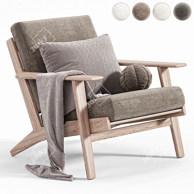 Vintage Armchair GE290 3D Model 3D model image 3