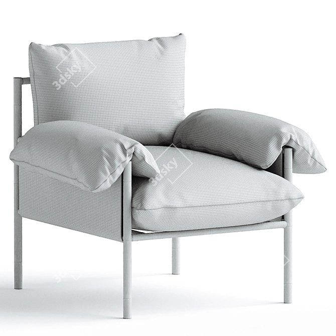 Luxury Chocolate Velvet Lounge Chair 3D model image 4