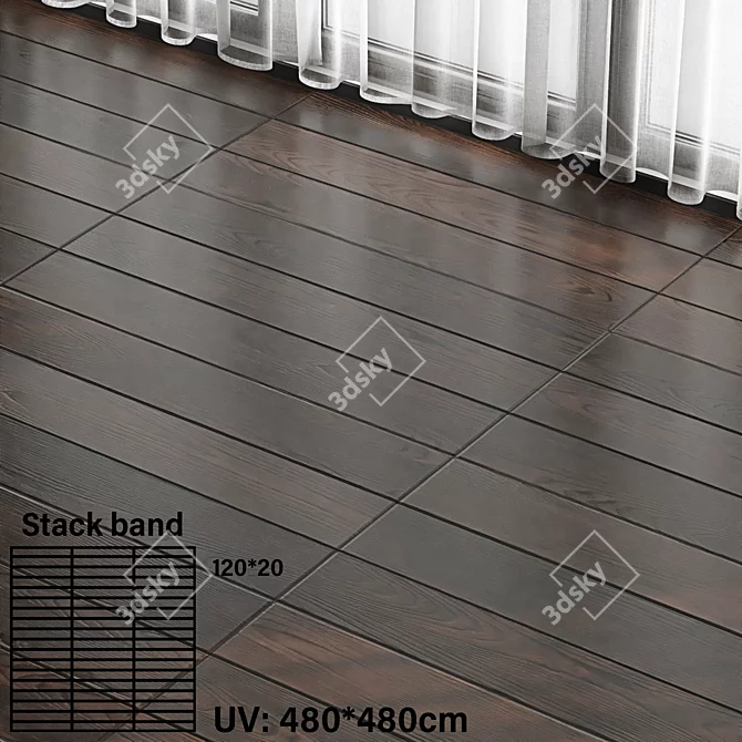 Seamless Parquet Wood Materials Set 3D model image 7