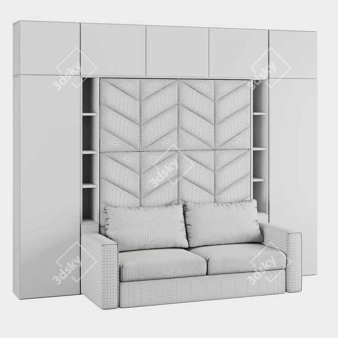 Transforming Bed Cabinet by Scandinavia 3D model image 3