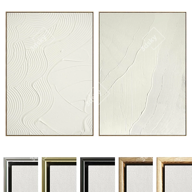 Texture Plaster 2-Photo Frame 3D 3D model image 1
