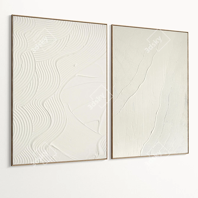 Texture Plaster 2-Photo Frame 3D 3D model image 2
