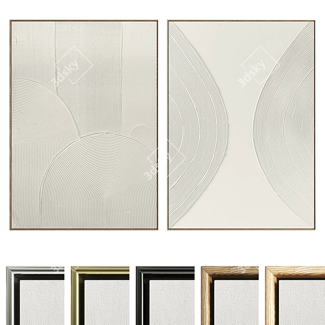 Vintage Plaster Dual Frame Kit 3D model image 1
