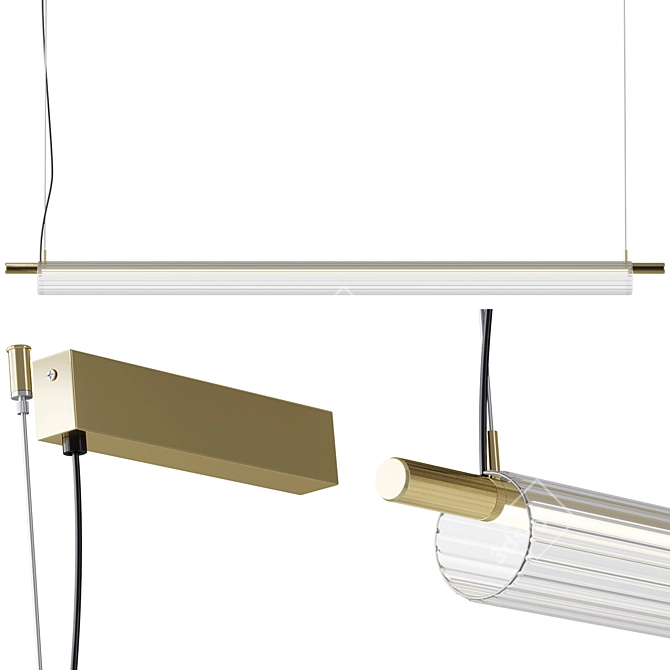 Modern Glass Pendant Lamp TRISEL 3D model image 2