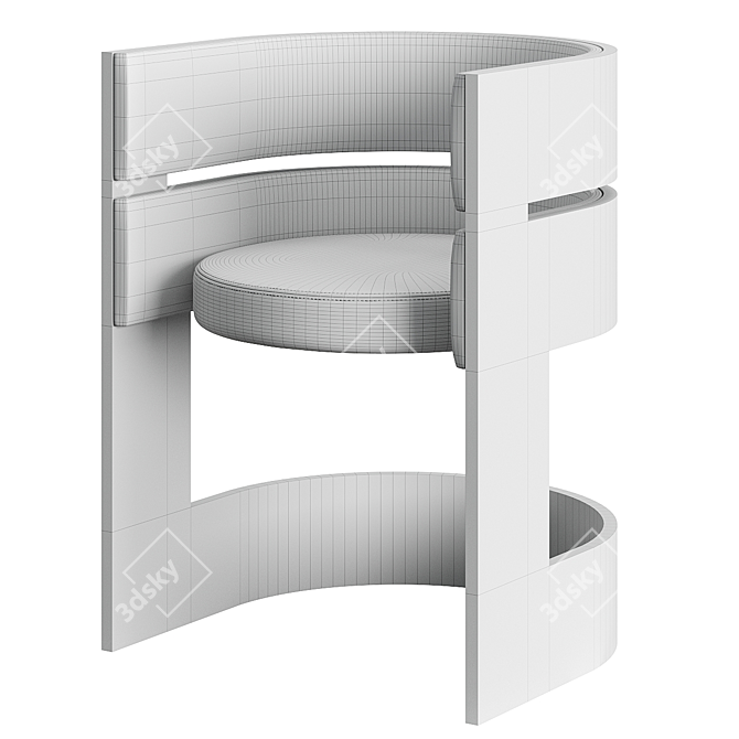 Silver Plate & Leather Chair 3D model image 5
