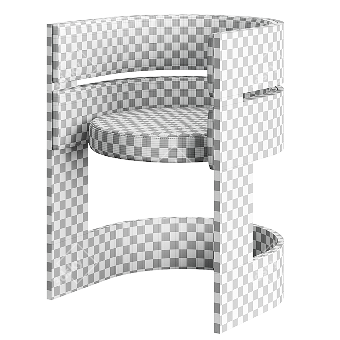 Silver Plate & Leather Chair 3D model image 6