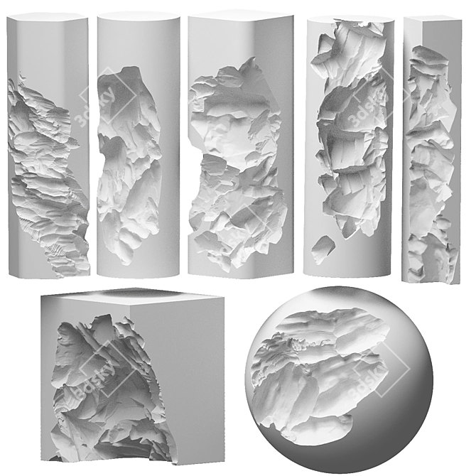 Custom High-Poly Gypsum Figurines 3D model image 1
