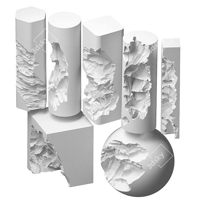 Custom High-Poly Gypsum Figurines 3D model image 2