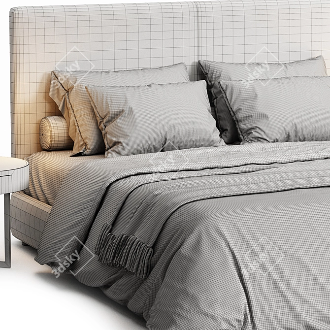 Elegant Oltre Bed by Flexform 3D model image 3